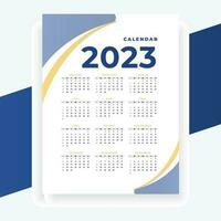 2023 paper modern calendar layout in printable style vector