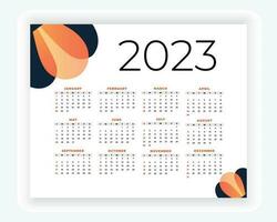 vector modern style new year 2023 calendar template