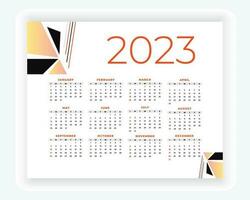 vector modern style new year 2023 calendar template