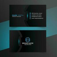 vector abstract black business card template  with blue shade