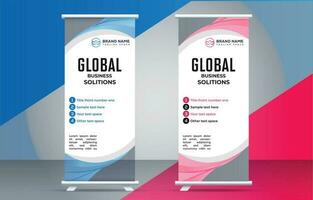 business creative roll up display standee for presentation purpose vector