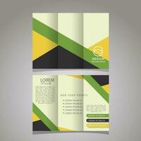 Business trifold template with creative shapes vector