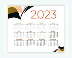 vector modern style new year 2023 calendar template