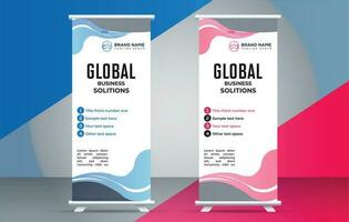 business creative roll up display standee for presentation purpose vector