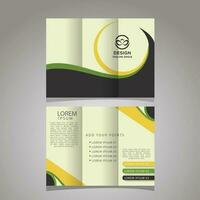 Business trifold template with creative shapes vector