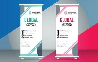 business creative roll up display standee for presentation purpose vector