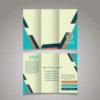 Business trifold template with creative shapes vector