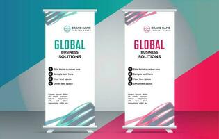 business creative roll up display standee for presentation purpose vector