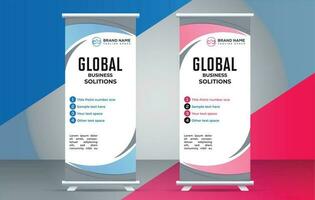 business creative roll up display standee for presentation purpose vector