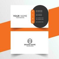 orange and white minimal business card design vector