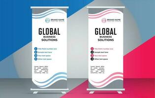 business creative roll up display standee for presentation purpose vector