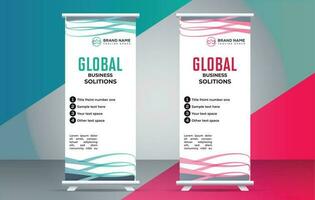 business creative roll up display standee for presentation purpose vector