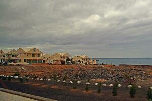 calm summer cloudy landscape from the Spanish Canary Island Lanzarote photo