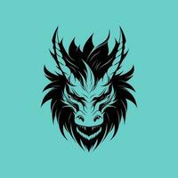 Black dragon head vector illustration