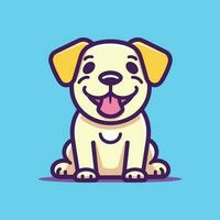 Animal illustration with cute little dog vector