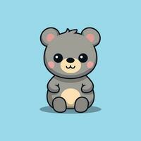 A vector illustration of a cute cartoon teddy bear