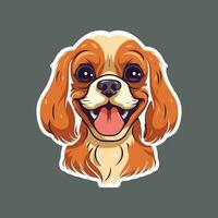 Vector cute smiling dog Cavalier King Charles Spaniel breed