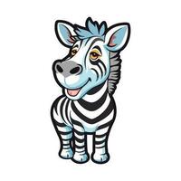 Cute baby zebra posing isolated on white background vector