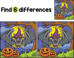 Vampire Bat Halloween Find The Differences vector