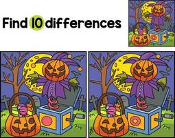 Jack In The Box Halloween Find The Differences vector