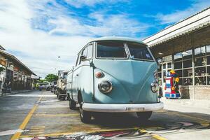 vintage car on street photo