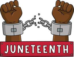 Broken Chains Juneteenth Cartoon Colored Clipart vector