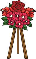 Flower Standee Cartoon Colored Clipart vector