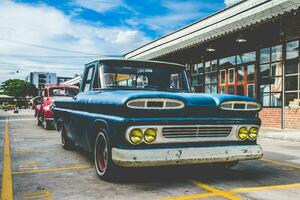 vintage car on street photo