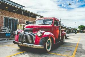 vintage car on street photo