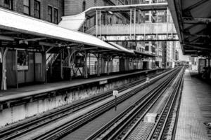 chicago city subway station and train scenes photo
