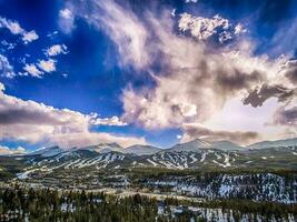 hermosa puesta de sol terminado Breckenridge Colorado esquí recurso pueblo foto