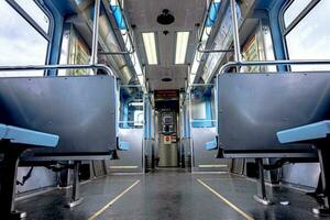 chicago city subway station and train scenes photo