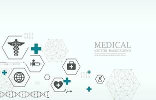 Technology medical vector.medical icons.white background.geometric shape. vector