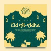 eid al adha themed social media post template vector