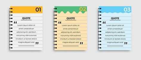 Set of quote paper template in a flat design vector