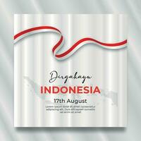 indonesia independence day social media post template vector