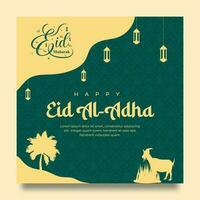 eid al adha themed social media post template vector