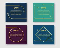 Set of quote template in a flat design vector