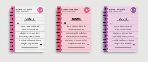 Set of quote paper template in a flat design vector