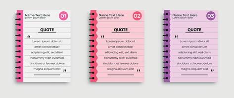 Set of quote paper template in a flat design vector