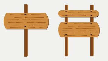 set of vector wood illustrations directions