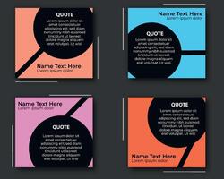 Set of quote template in a flat design vector