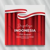 indonesia independence day social media post template vector