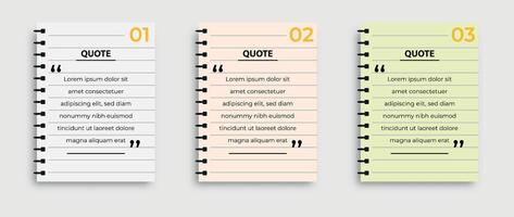 Set of quote paper template in a flat design vector