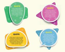 Set of quote template in a flat design vector