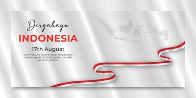 indonesian independence day banner template vector