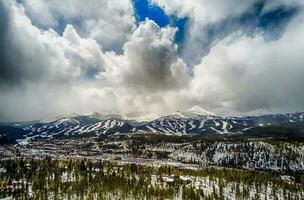 beautiful sunset over breckenridge colorado ski resort town photo