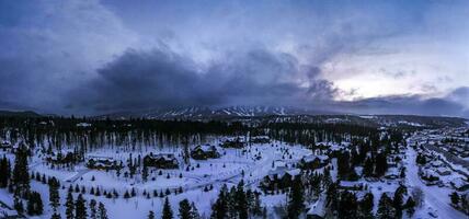 beautiful sunset over breckenridge colorado ski resort town photo