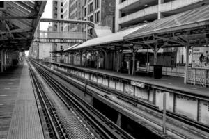 chicago city subway station and train scenes photo