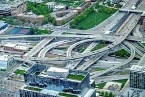 high altitude aerial views from skydeck willis tower chicago illinois photo